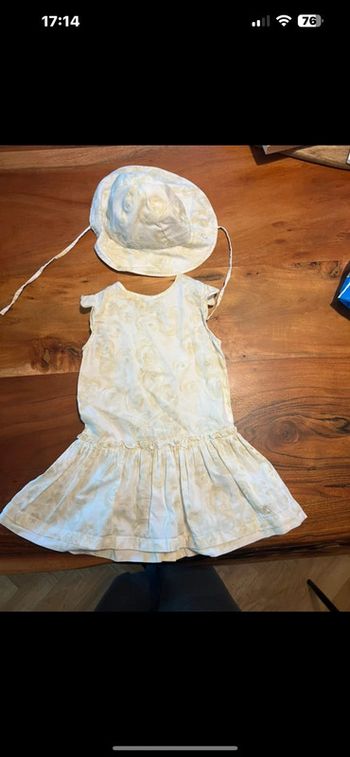 Robe + chapeau petit bateau fille 18 mois
