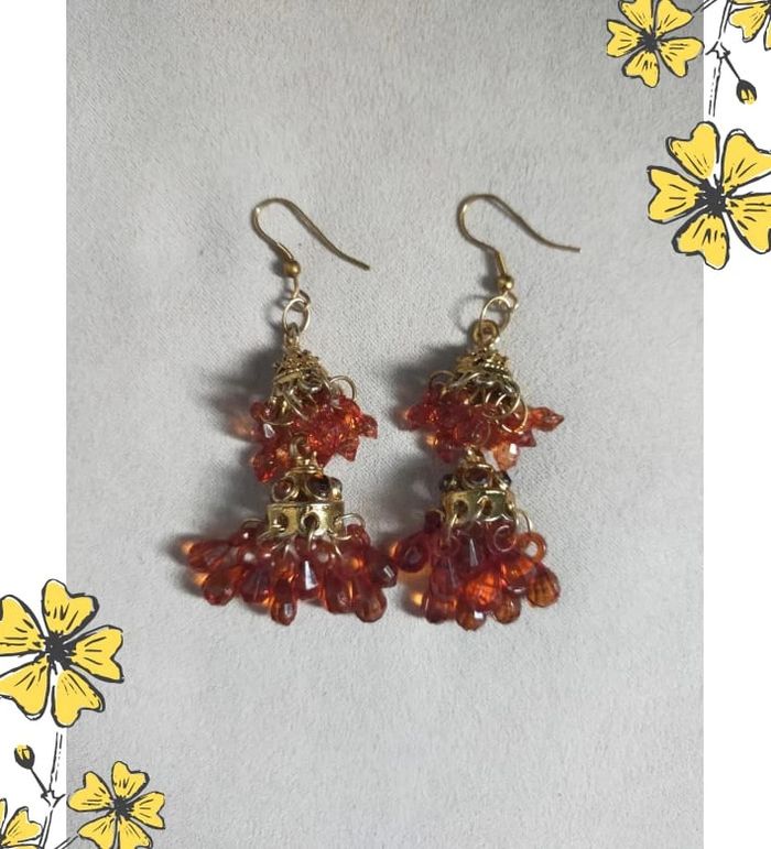 Boucles d’oreilles Larmes de feu - Collection Terres d’Ailleurs - photo numéro 5