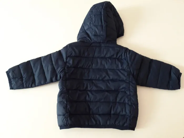 Manteau Obaidi Anorak doudoune à capuche doublée bleu marine à fermeture orange 12 mois 74 cm Obaïdi - photo numéro 2