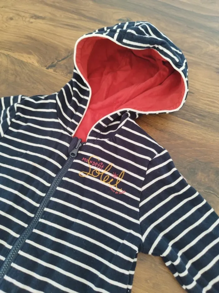 Veste zippée réversible "Terre de Marins" - Taille  18 mois (81 cm) - photo numéro 3