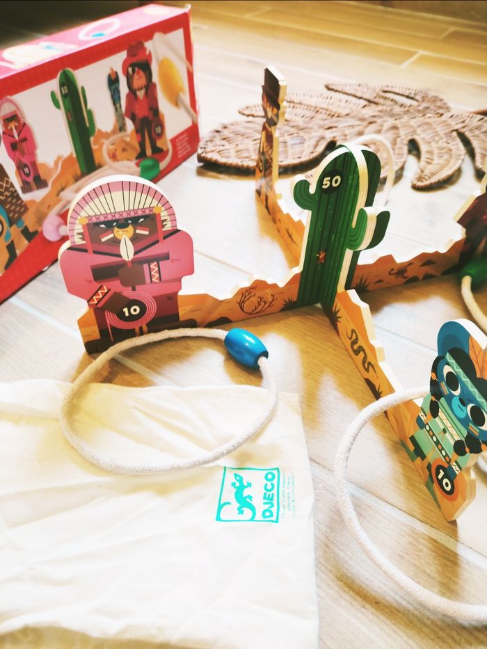 🤠Jeu dextérité Western avec anneaux/ lassos en bois marque Djeco - photo numéro 4