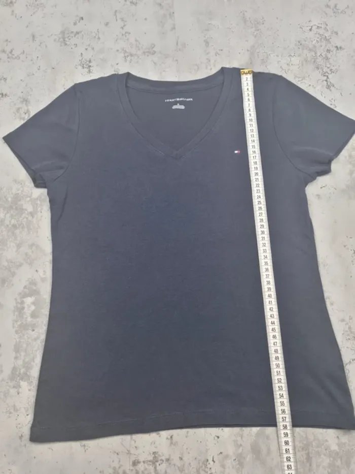 T-shirt col V Tommy Hilfiger bleu marine – Taille M Femme - photo numéro 5