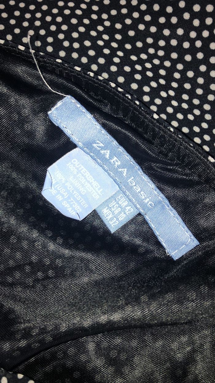 Zara - Jupe mi longue légère - noir à pois blanc - T42 - photo numéro 4
