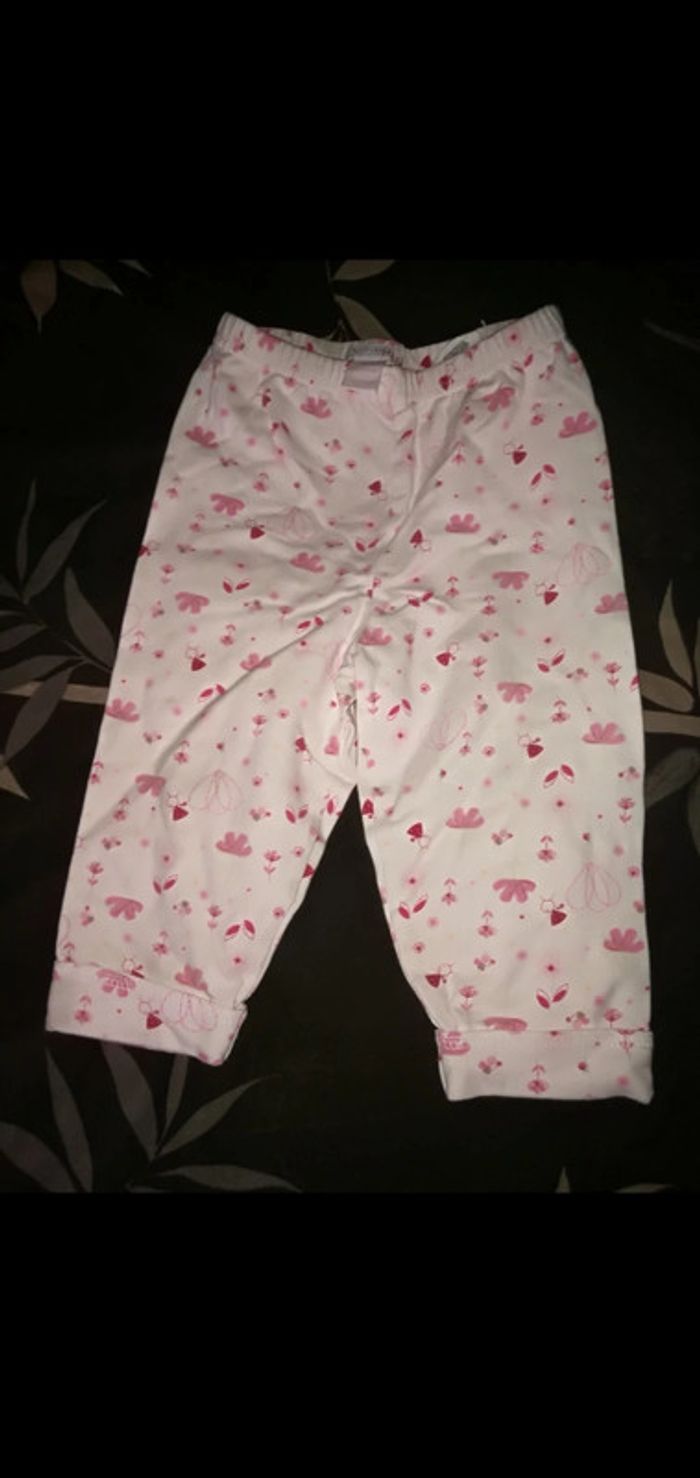 Legging blanc et rose 12 mois