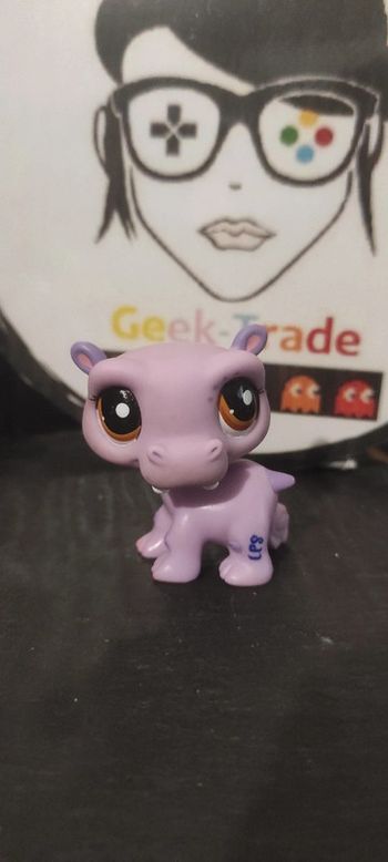 Littlest Petshop Pet Shop LPS Hippopotamus Hippopotame 2043 Violet Athentic