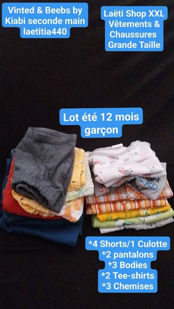 Lot été 12 mois garçon