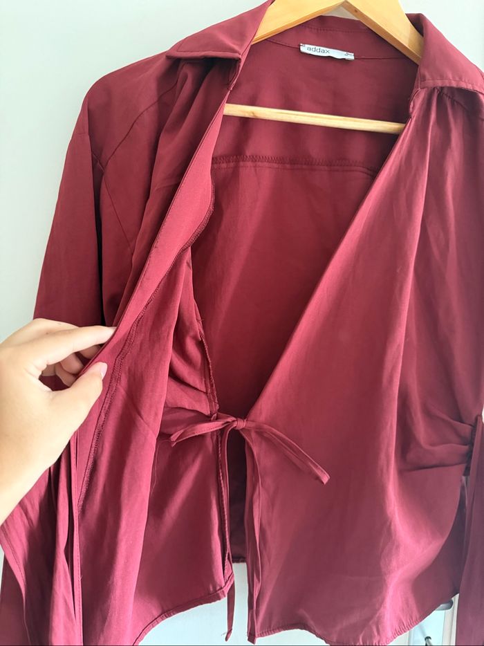 Chemise croisée bordeaux - photo numéro 3
