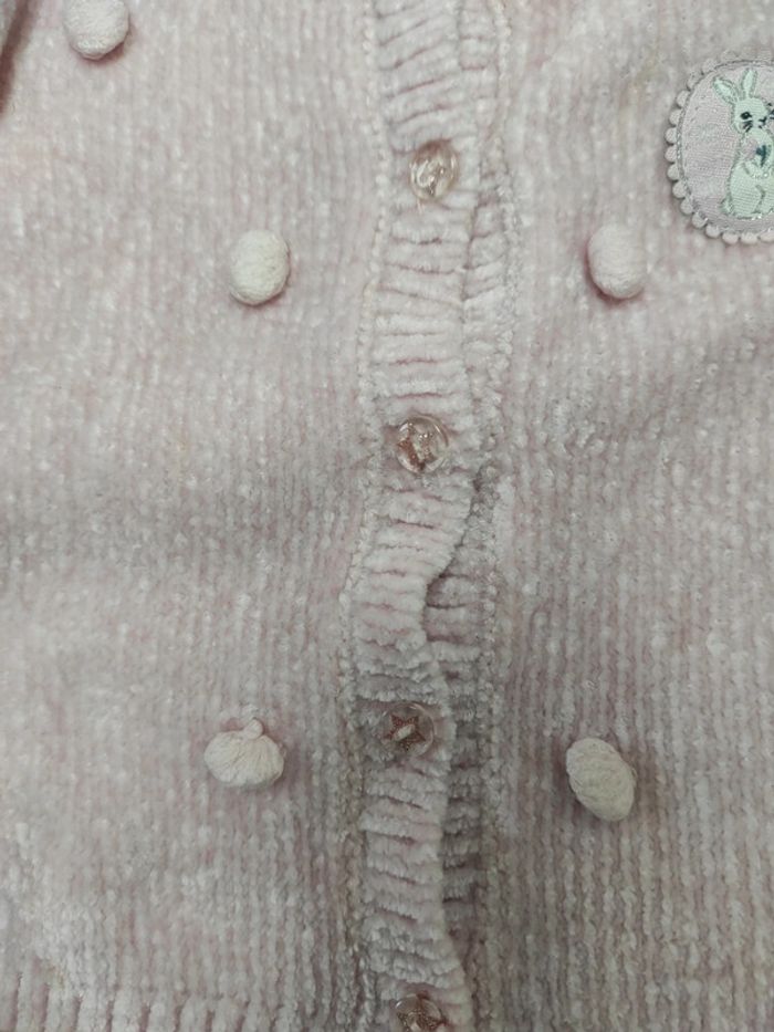 Gilet boutons rose sergent major 3 ans laine chenille - photo numéro 6