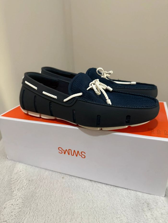Swims - Mocassins, Bleu marine, blanche, Taille 40 - photo numéro 5