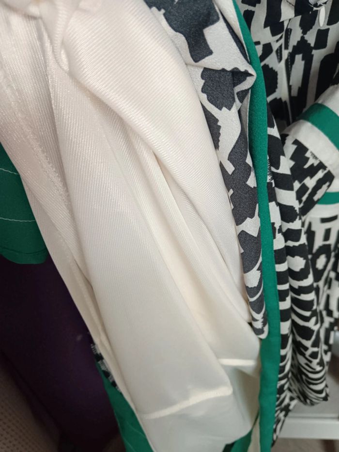 Robe promod été dos croisé verte motif noir et blanc - photo numéro 4
