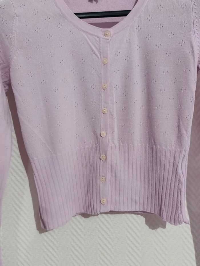 Gilet rose pâle ajouré zamba taille 3 - photo numéro 5