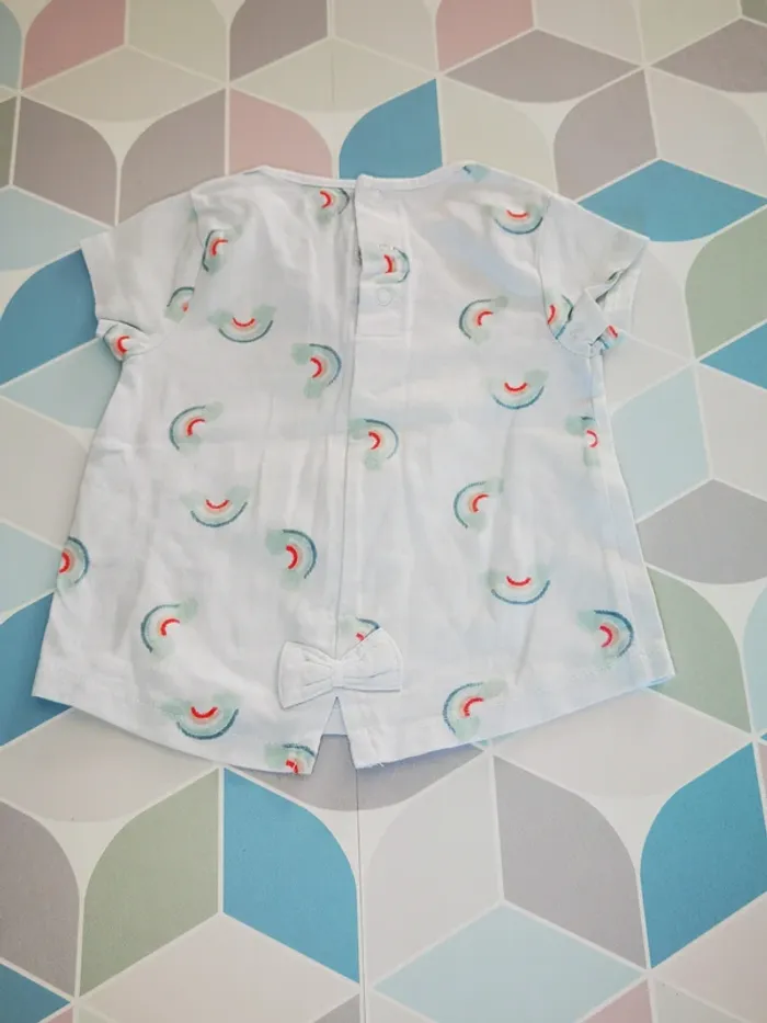 D3920 - Tee-shirt fille 3 mois - photo numéro 2