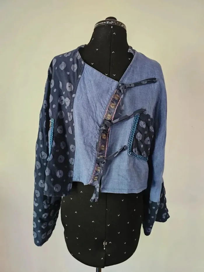Veste courte bohème créateur Madame Zaza Of Marseille - Taille 2 / M (38)