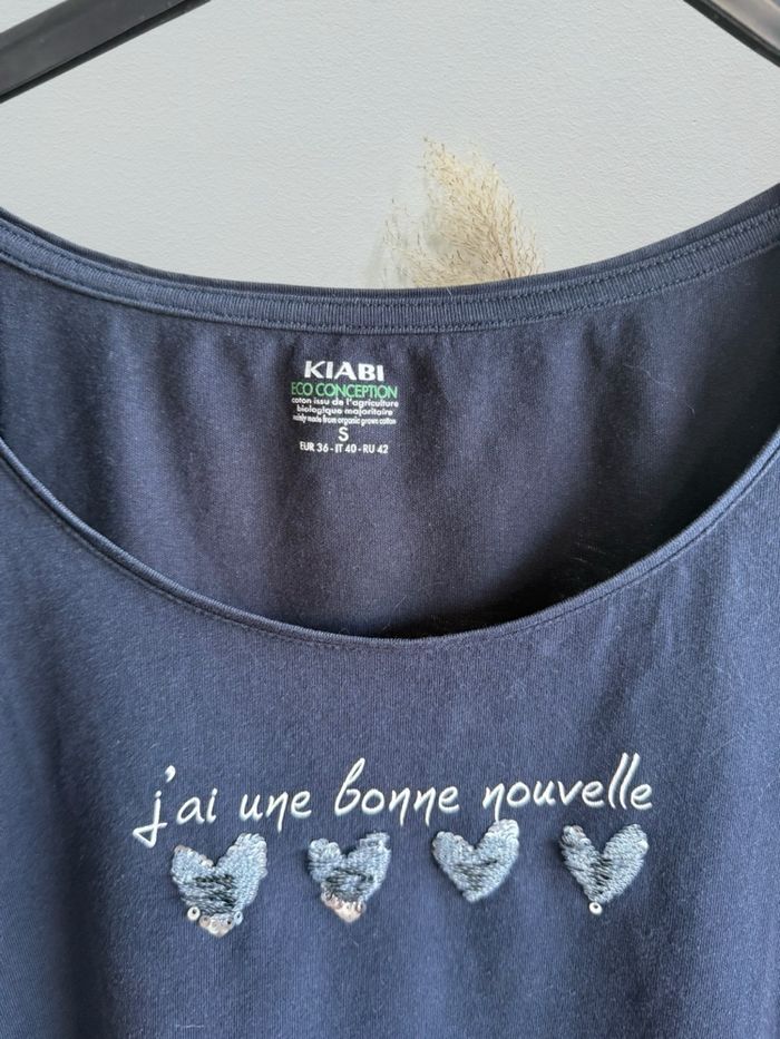 T-shirt manches longue bleu foncé grossesse T36/S - photo numéro 4