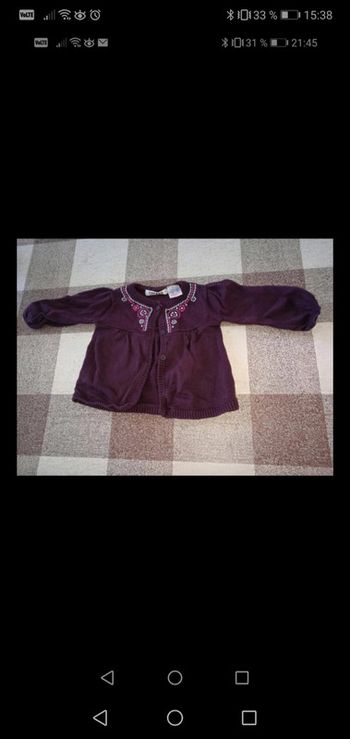 Gilet à boutons violet 6 mois cocoon la redoute