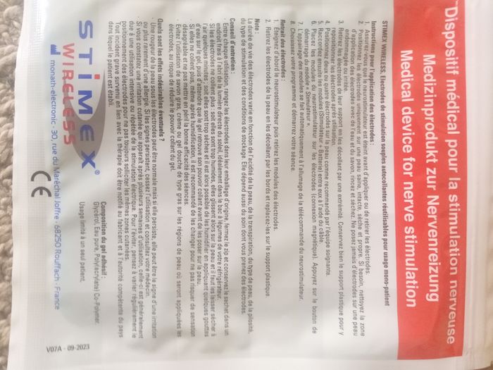7 sachets d'électrodes de stimulation autocollantes sans fil Stimex Wireless - photo numéro 3