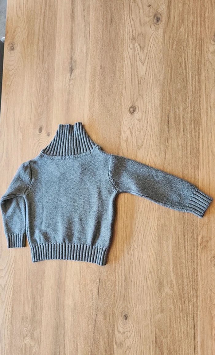 Pull col cheminée, gris, taille 2 ans, Tape-à-l'oeil - photo numéro 3