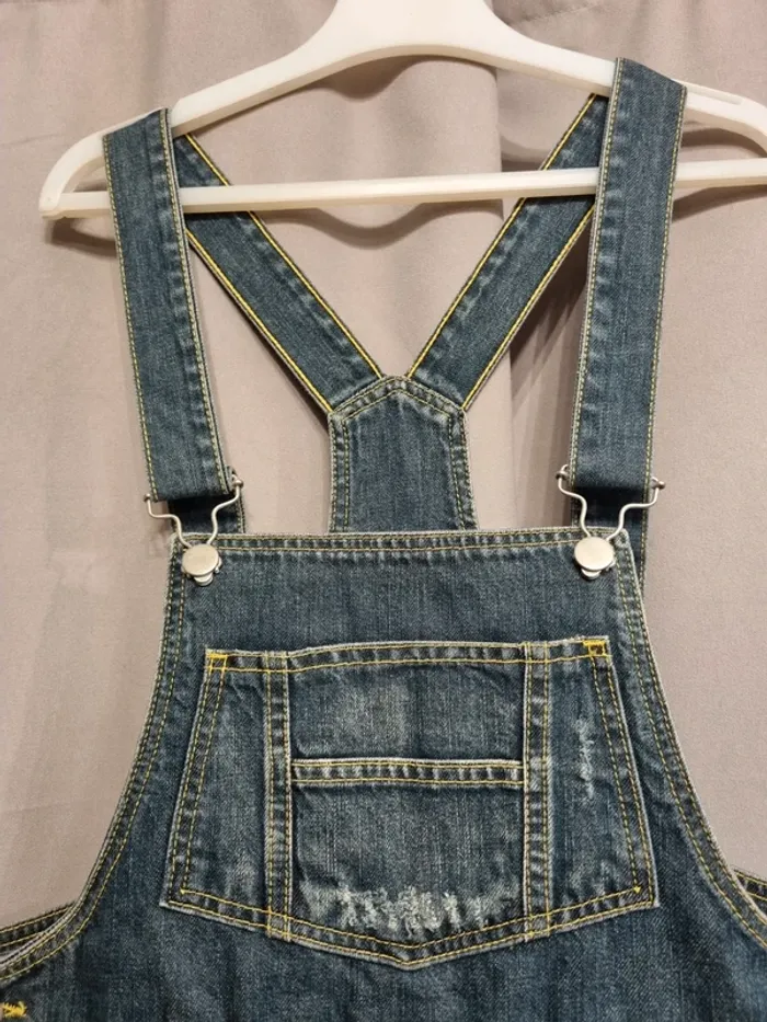 Salopette jupe en jean femme - photo numéro 2