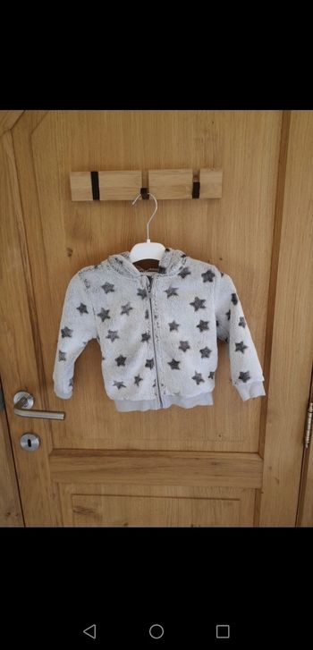 Gilet zippé chaud en gris Grain de blé 2 ans