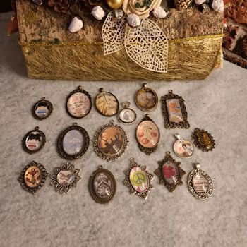 Lot de pendentif acier inoxydable multicolore