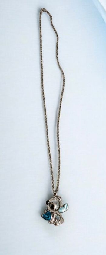 💥Joli Collier argenté avec son pendentif Disney Lilo&Stitch strass 