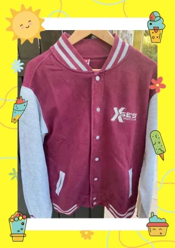 Veste teddy veste légère bordeaux grise Xses Nightclub L
