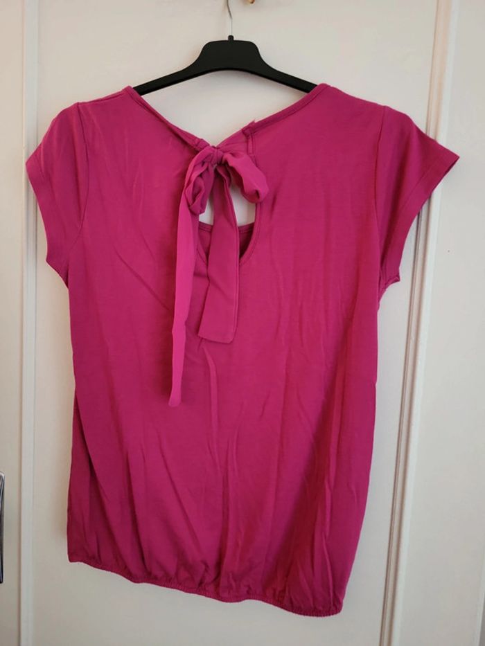T shirt in extenso fuschia - photo numéro 4
