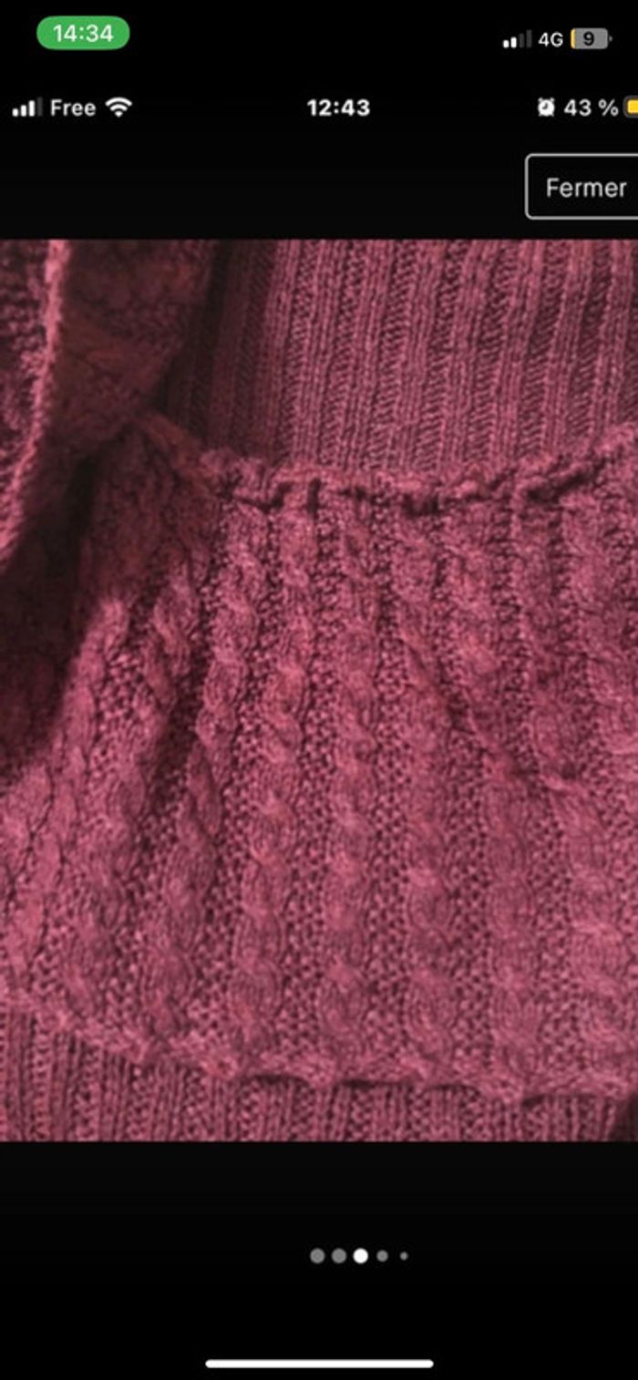 Pull d’hiver tricot/ laine . Sweat long . Pull d’hiver Ww taille M - photo numéro 8