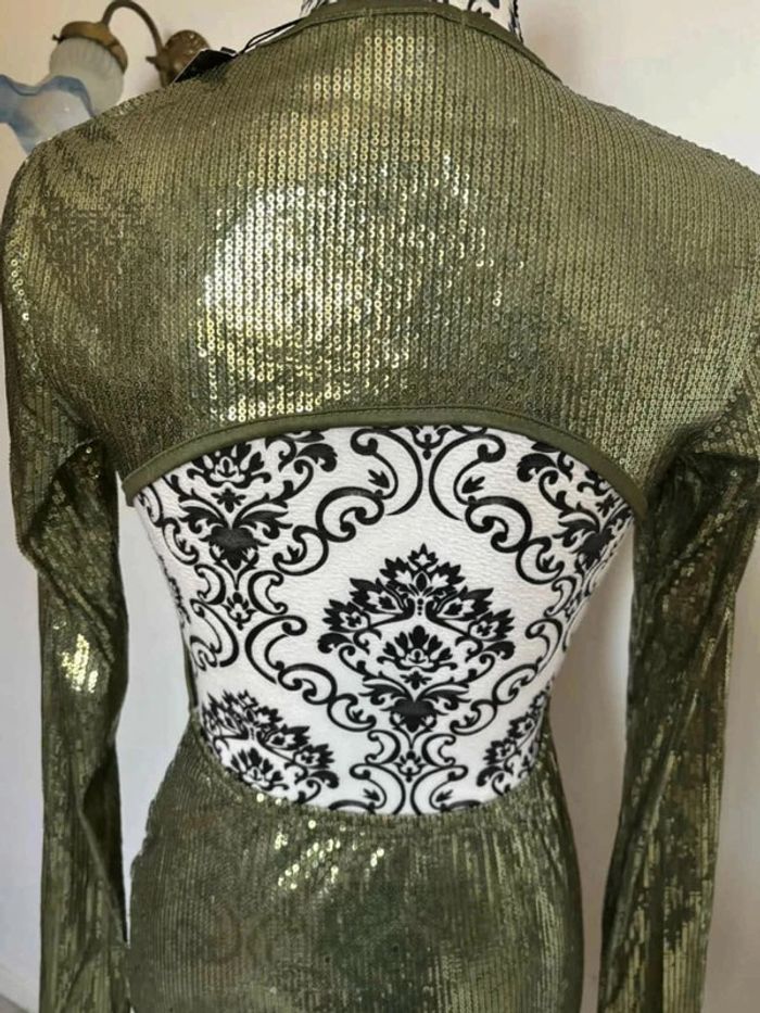 Robe de soirée verte toute en sequin - photo numéro 8