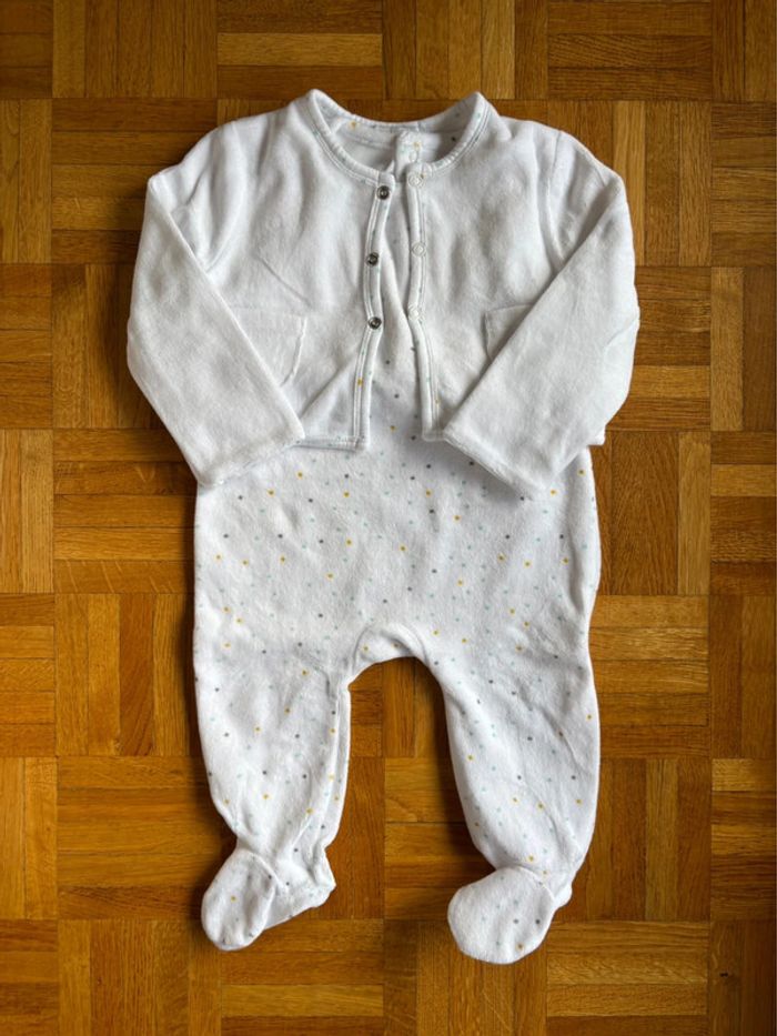 Ensemble pyjama + veste R mini 9 mois neuf