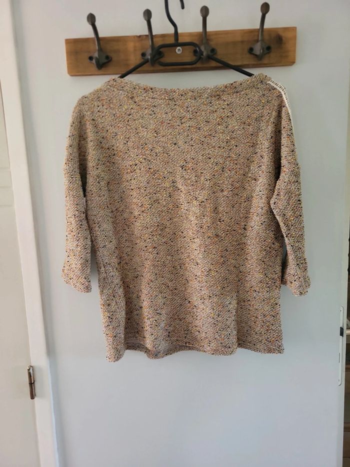 Cache-cache pull manches 3/4 beige moucheté taille 38 M - photo numéro 3