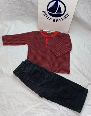 ensemble Petit Bateau le tshirt a été plus porté 6 mois