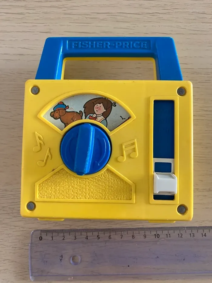 Boote musique ficher price 1981 jaune il était un petit navire box music vintage