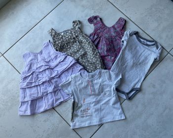 Lot T-shirt/body/robe/barboteuse - 3 mois