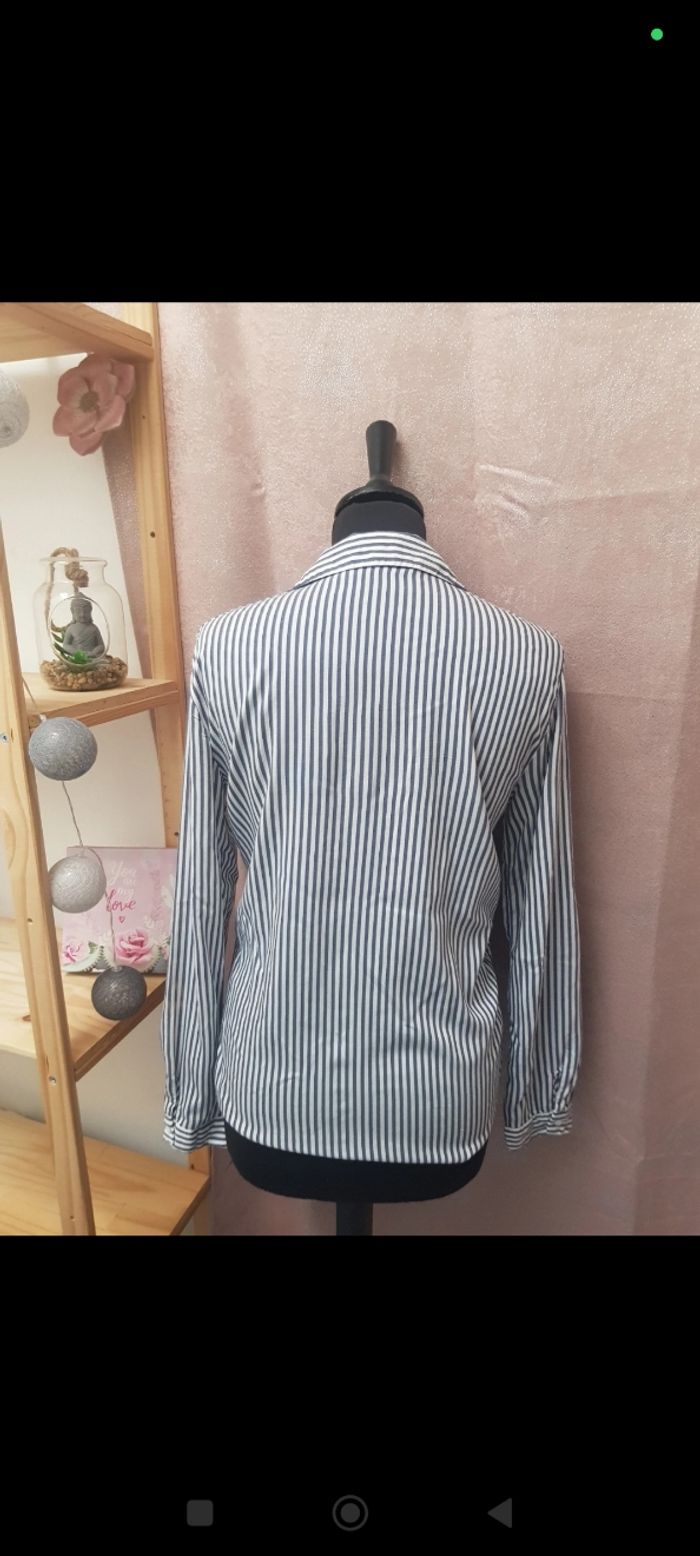 Chemise rayée bleue et blanche - Zara - Taille XS - photo numéro 2
