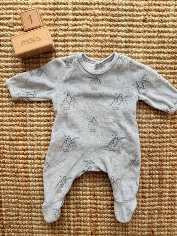 Pyjama velours Kiabi 1mois / 54cm