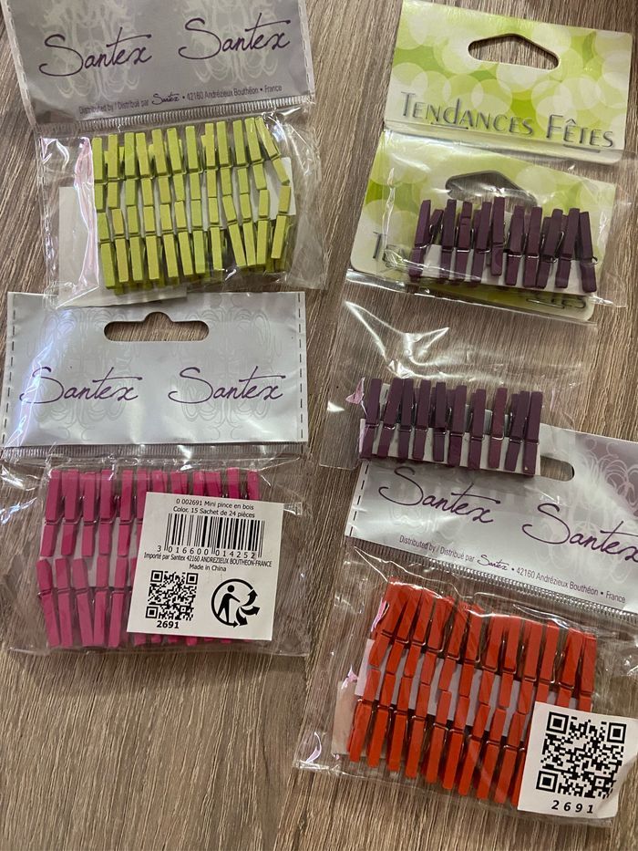 Lot de pinces en bois, mini pinces et demi pinces - photo numéro 5