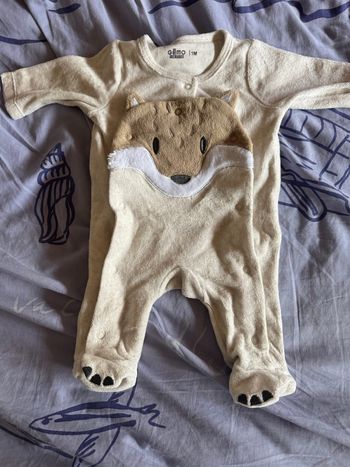 Pyjama beige taille 1 mois