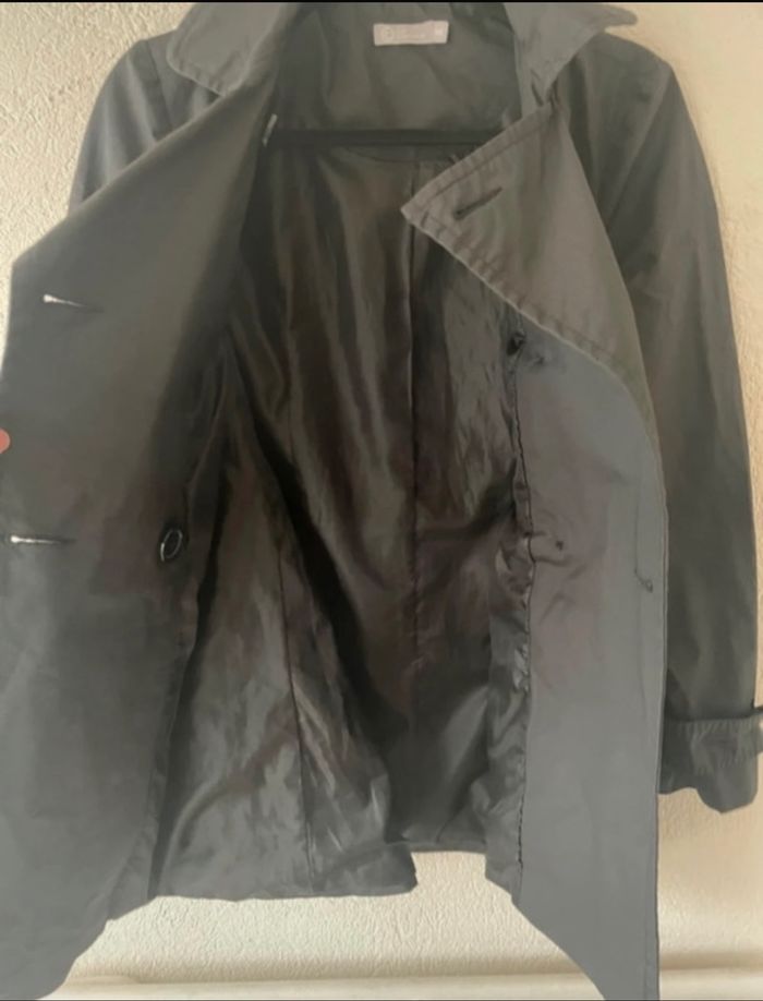 Trench cintré en coton enduit - taille 38 - photo numéro 7