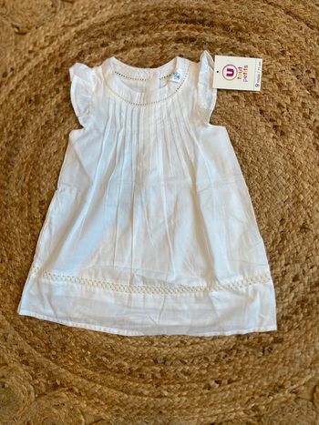 Robe blanche fille 9 mois neuve