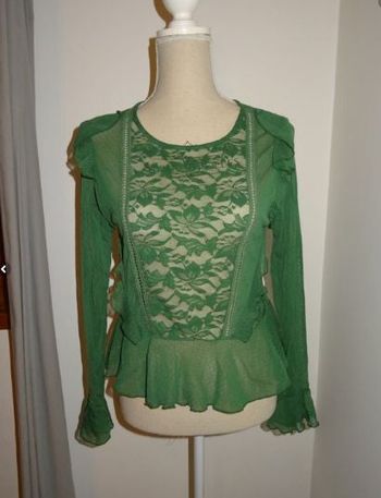 Haut peplum dentelle vert,taille S, Nuna Lie, NEUF avec étiquette!