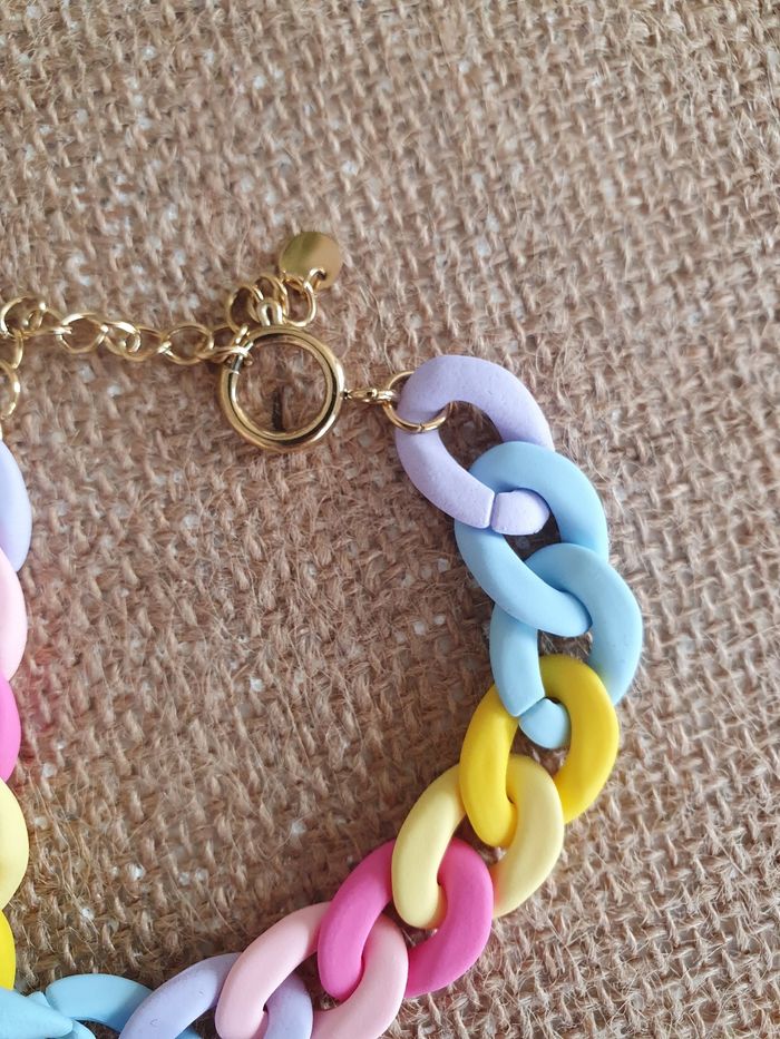 Bracelet Mailles couleurs pastels - photo numéro 2