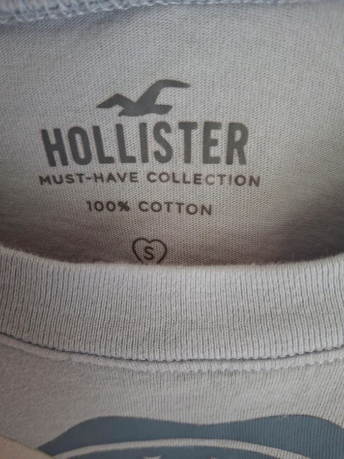 Sweat hollister bleu et blanc S - photo numéro 3