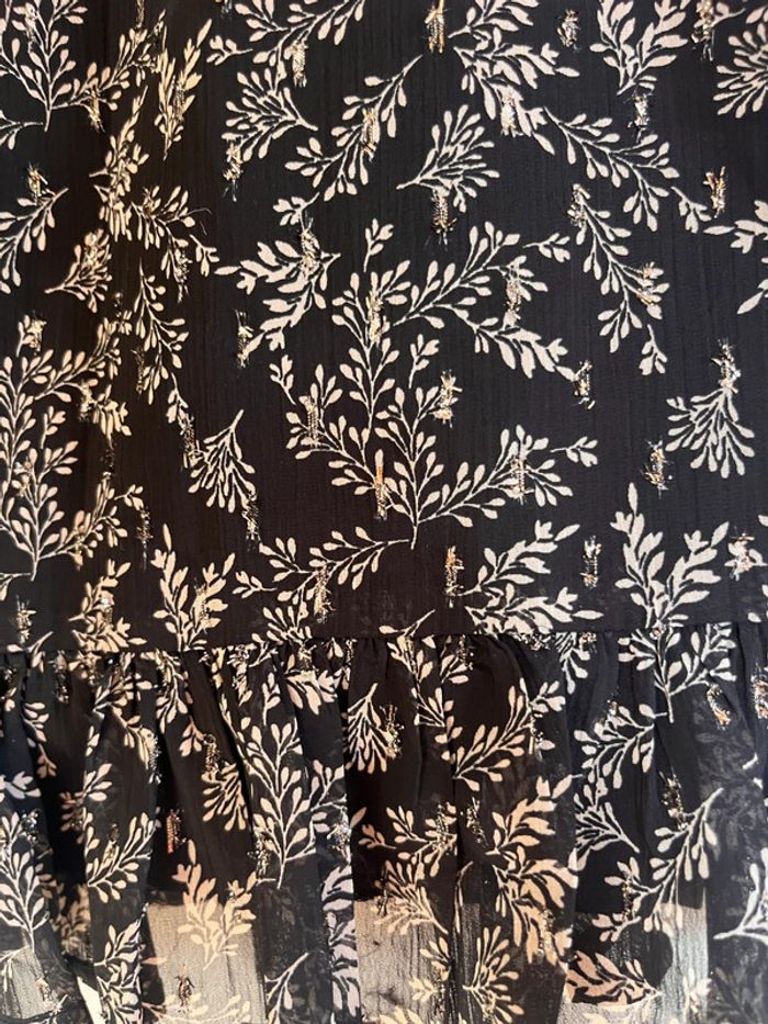 Jupe droite volants et motif doré taille 44 - photo numéro 3