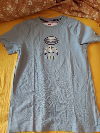Tee shirt bleu gris canterbury 10 ans
