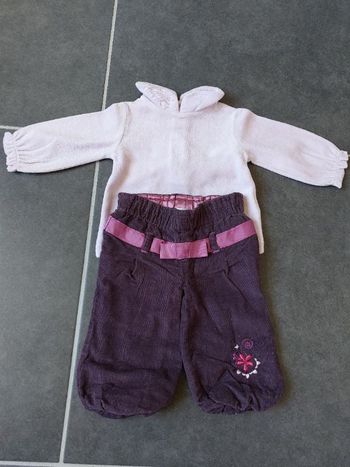 Sous pull et pantalon bébé fille
