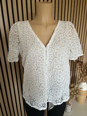 Chemise blanche blouse broderie 100% coton