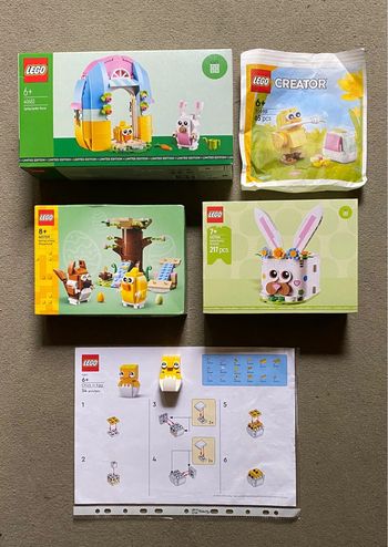 Lego X5 30690 + 40709 + 40682 + 40764+ Chick in Egg NEUF