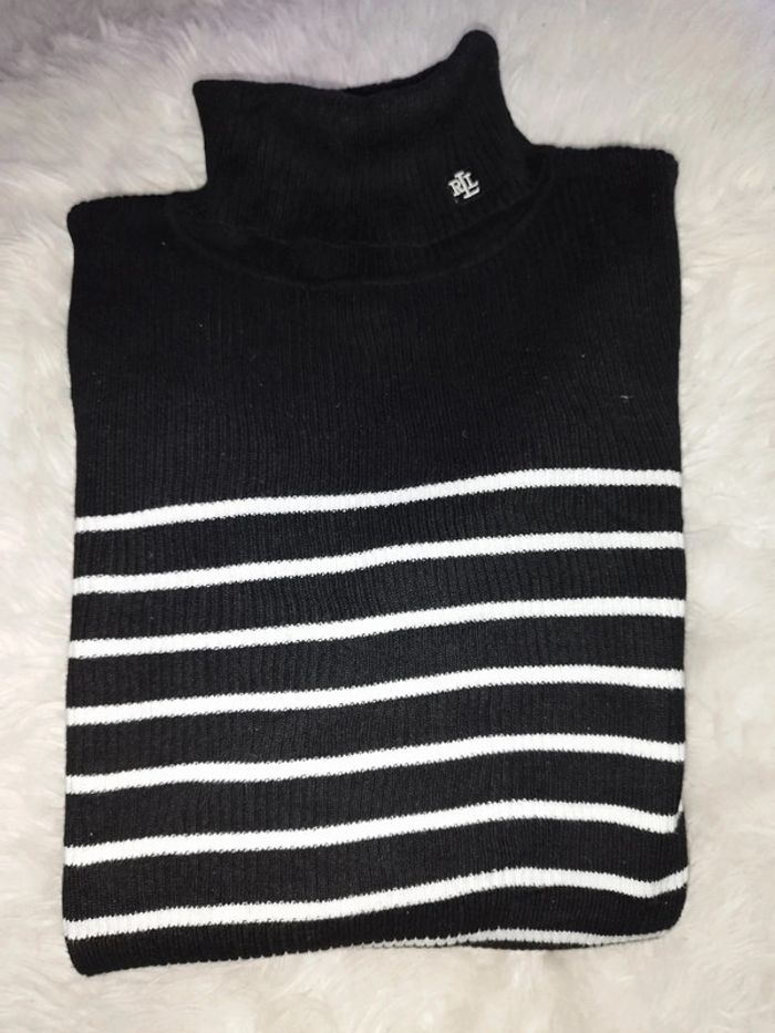 Pull col roulé bicolore - photo numéro 5