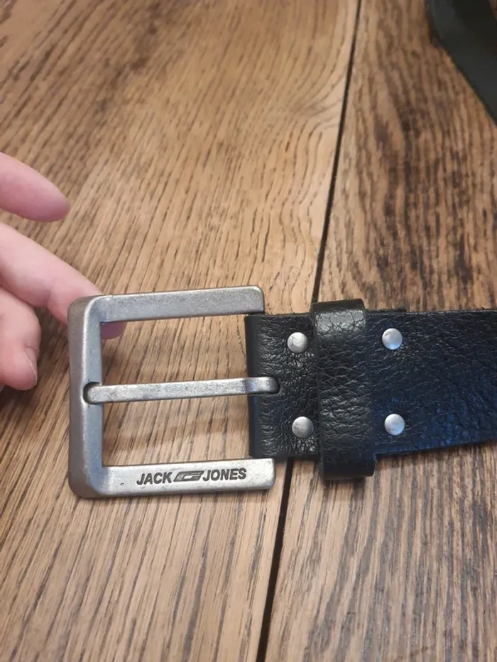 Ceinture homme Jack&Jones en cuir noir 85cm - photo numéro 10
